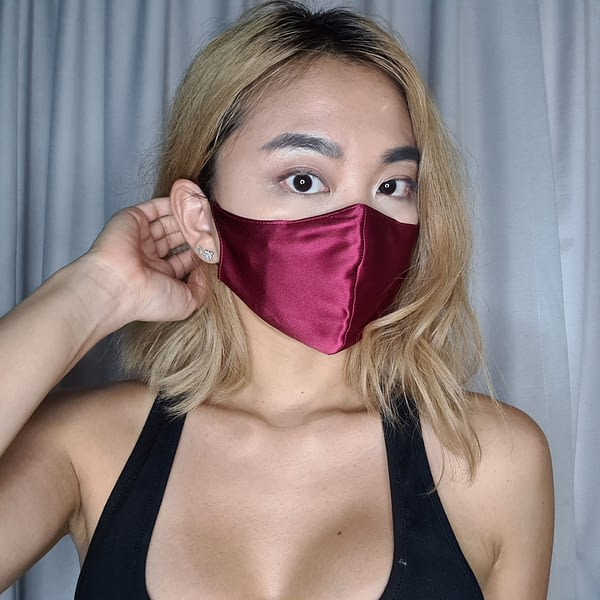 Burgundy Silk Face Mask Singapore