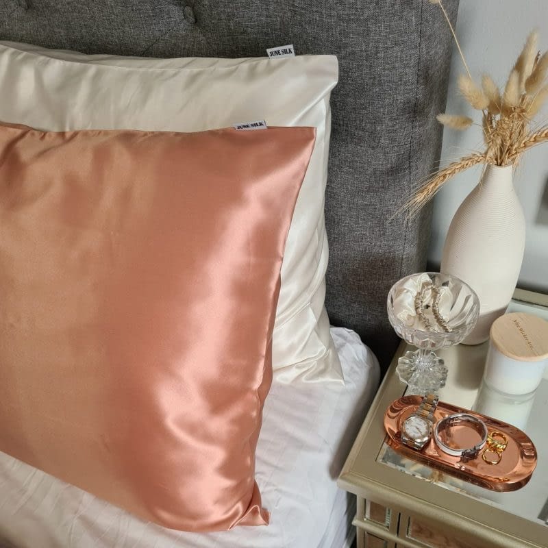 rose gold silk pillowcase