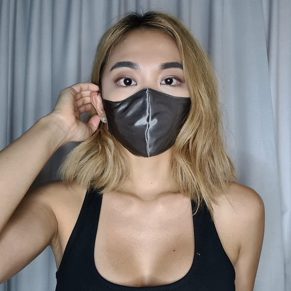 Grey Silk Face Mask