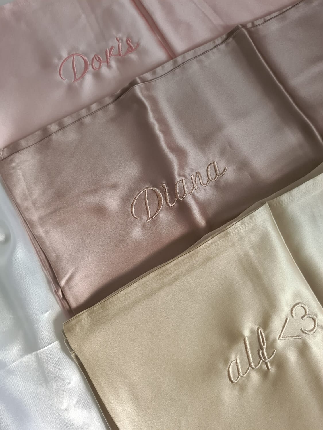 personalised silk pillowcase